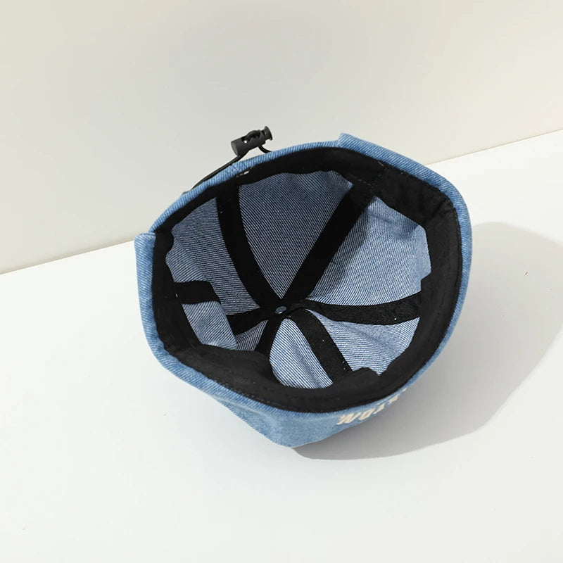 Washed Denim Baby Brimless Hat Adjustable Kids Docker Cap