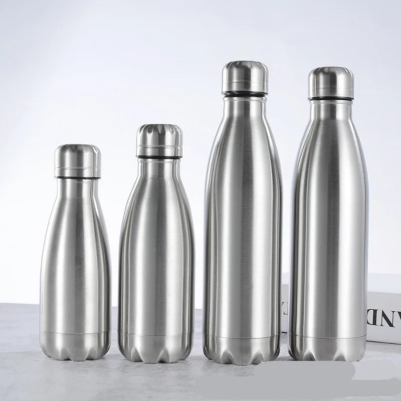 Stainless Steel Water Bottle 500ml–1000ml – Insulated Leakproof Thermo Bottle for Travel, Gym & Outdoor