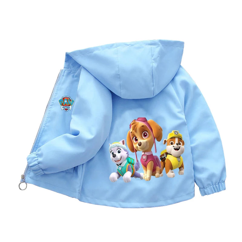 Kids Cartoon Rescue Pup Hooded Jacket Spring Autumn Sports Coat 1 to 10 Years