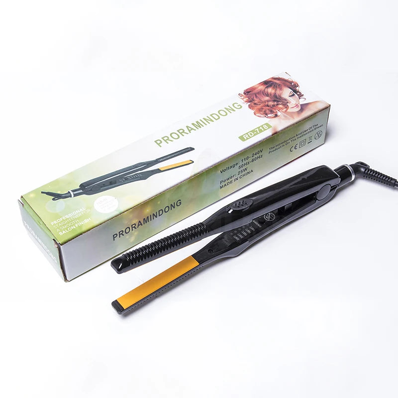 2-in-1 Hair Straightener Curler Ceramic Flat Iron Short Hair Beard Styling Tool