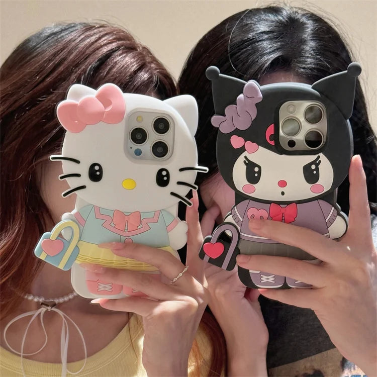 KT Kuromi Silicone Soft Cover iPhone Case