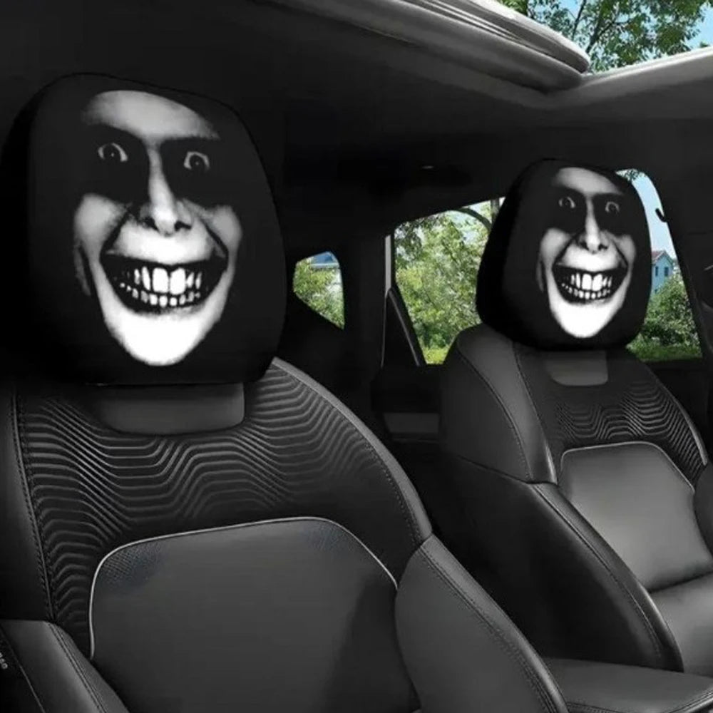 Funny Car Headrest Cover Cartoon Eyes Seat