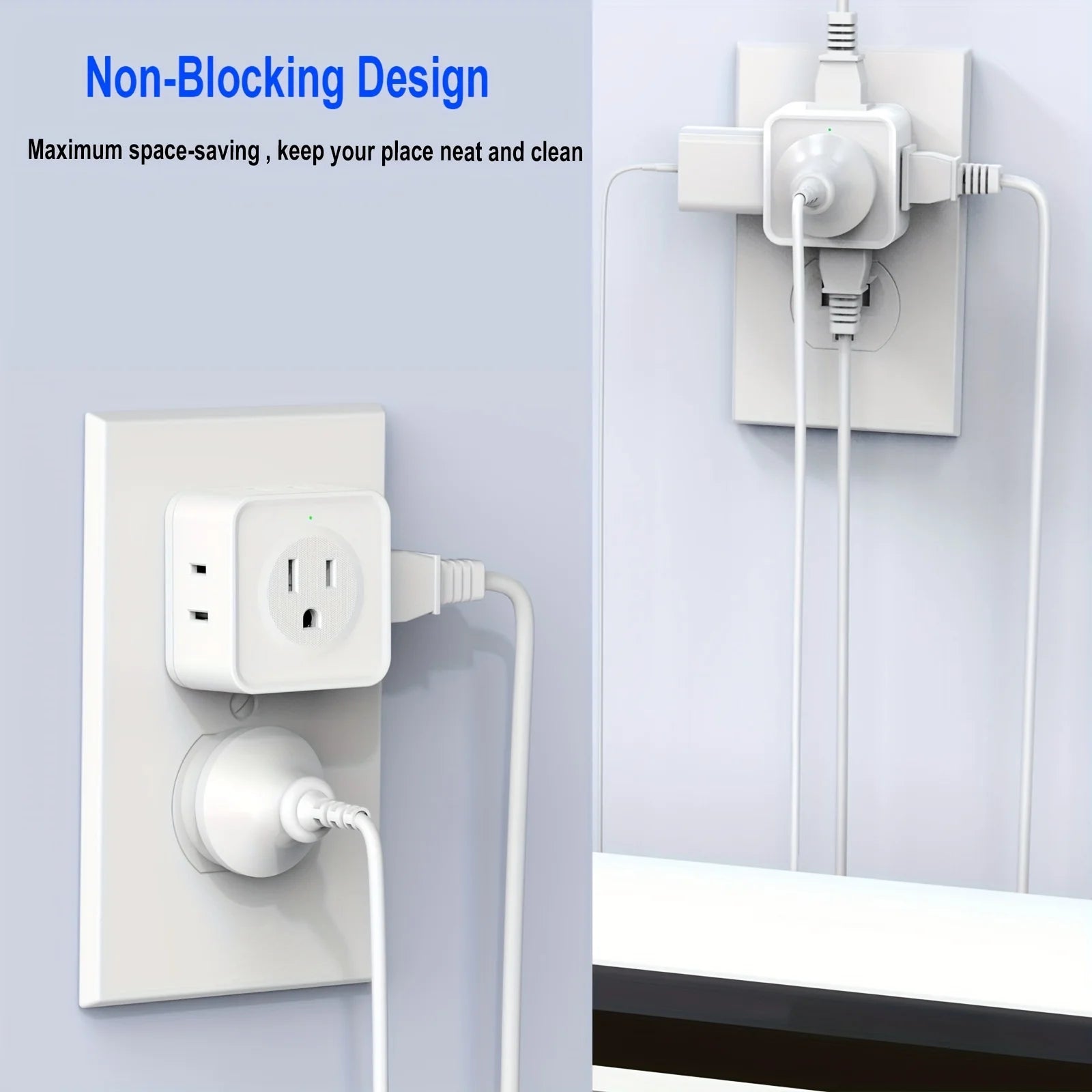 US Plug Outlet Expander 5 AC Multi Outlet Splitter Compact for Travel Home Office