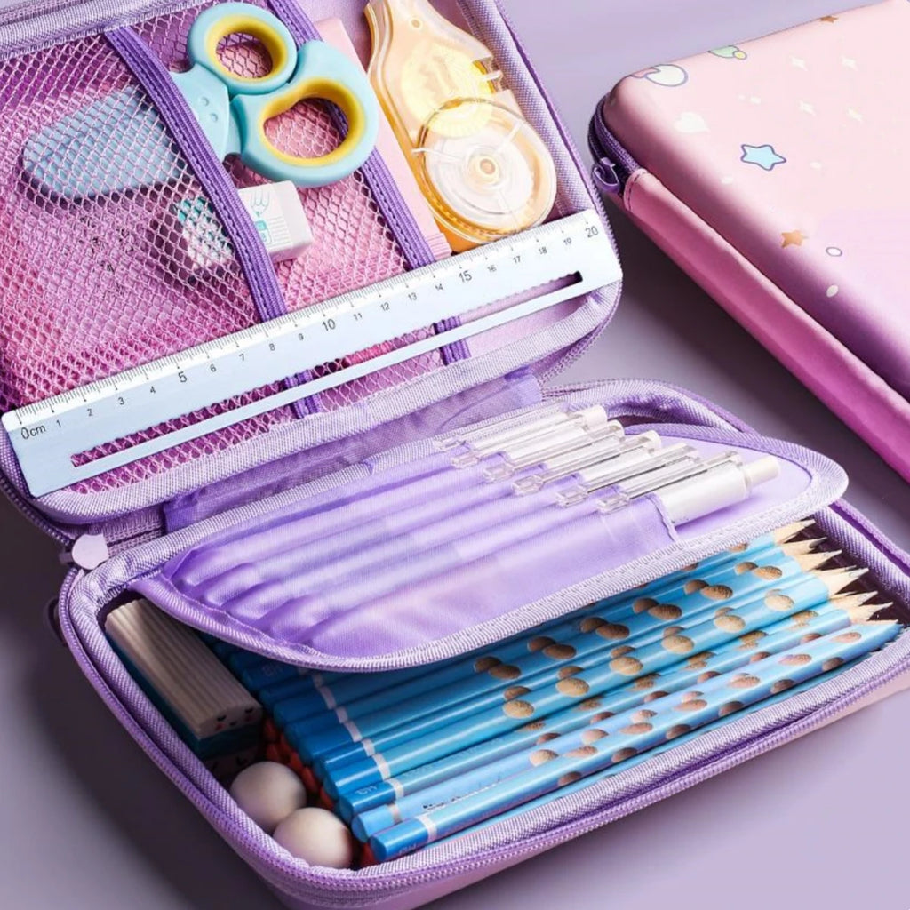 3D Unicorn Pencil Case EVA Hard Shell Large Capacity Cute Cartoon Pencil Box Organizer for Girls School Supplies