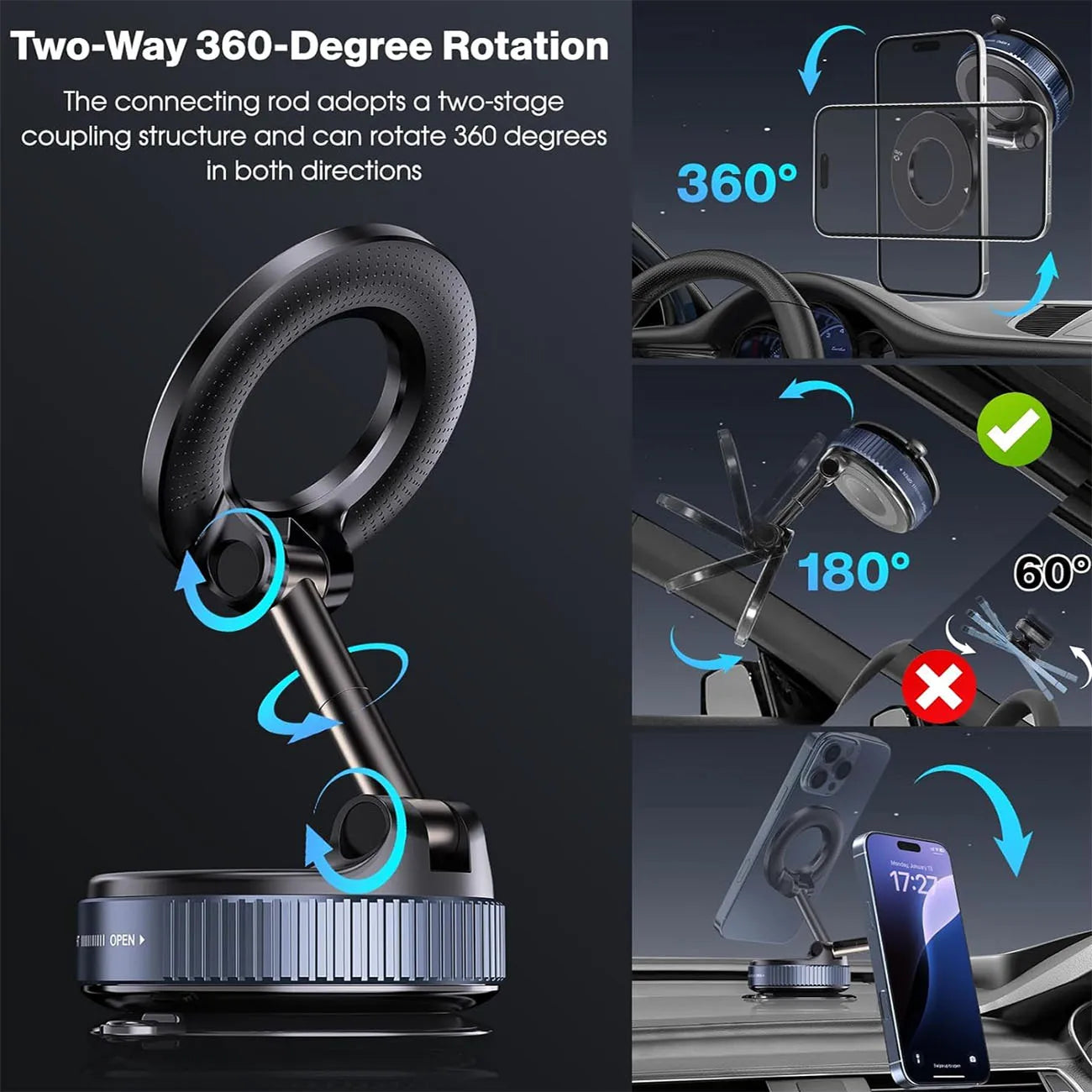 Magnetic Car Phone Holder MagSafe 360°