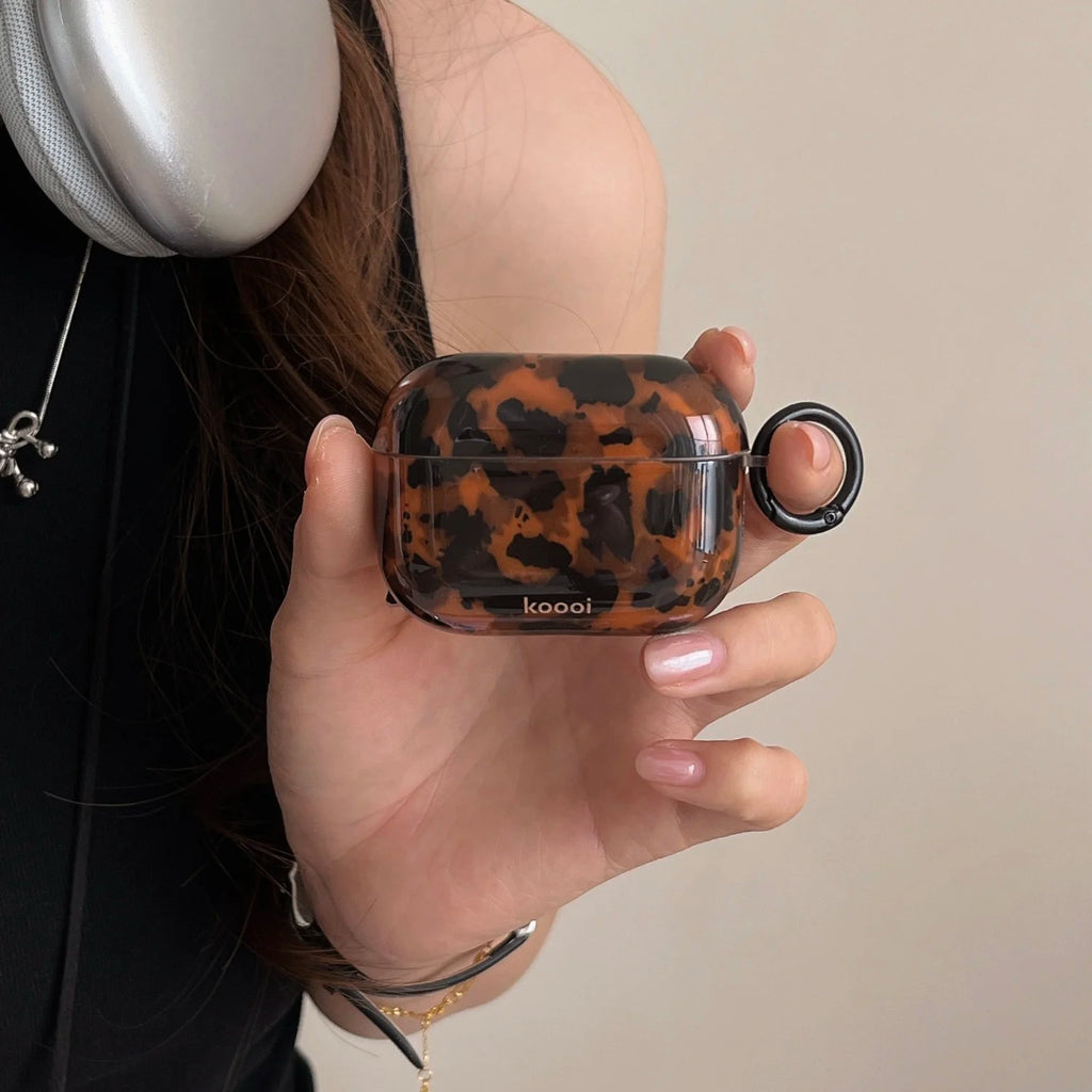 AirPods 1/2/3/4/Pro/Pro 2 Tortoiseshell Glossy Case Shockproof Protective Cover