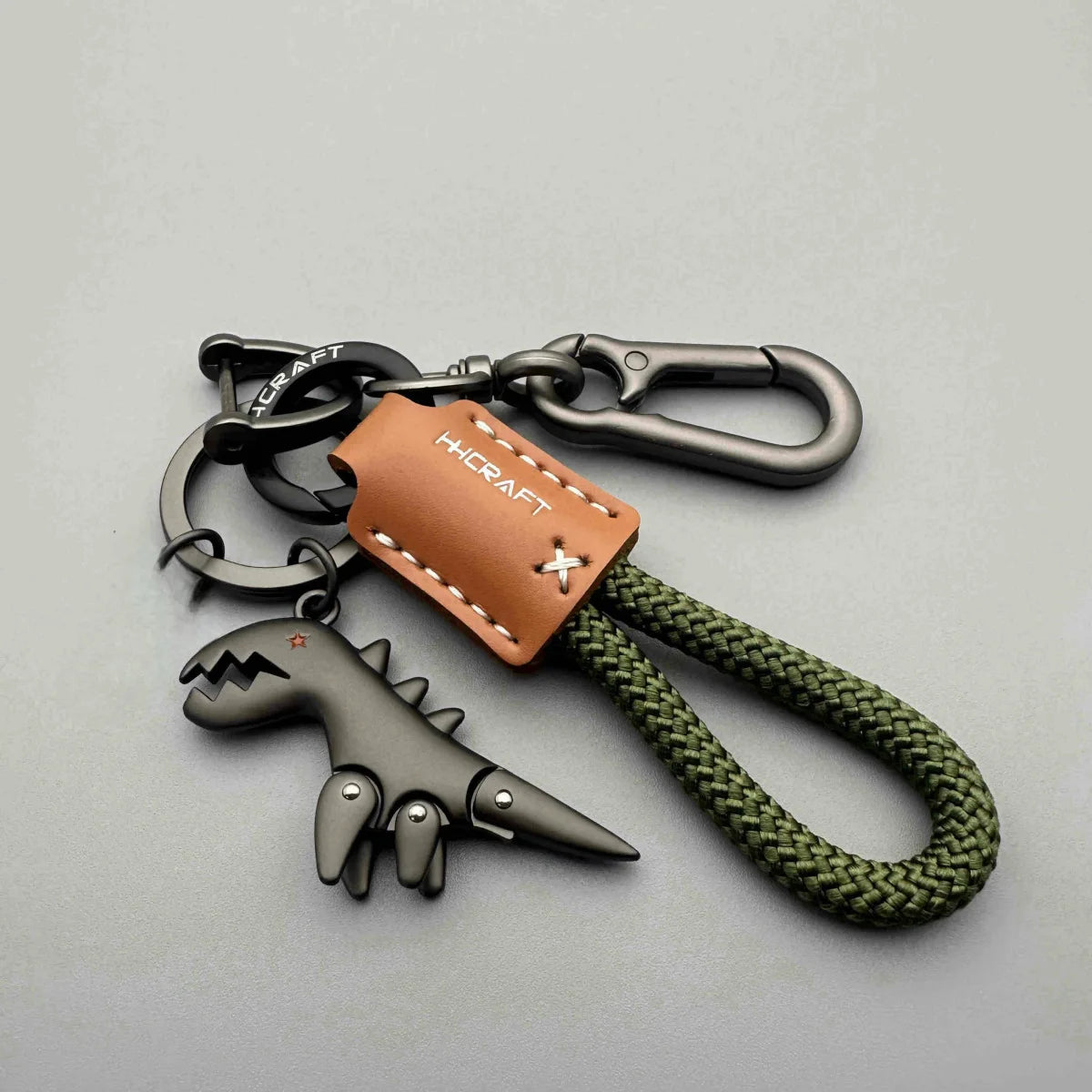 Leather Woven Keychain Metal Car Motorcycle Keyring Handbag Pendant Gift