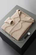 Men Knitted Hooded Cardigan Cashmere Zipper Sweater Warm Hoodie