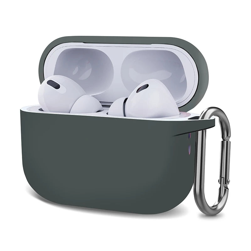 Silicone AirPods Case with Carabiner Shockproof Protective Cover for AirPods 1 2 3 Pro Pro 2