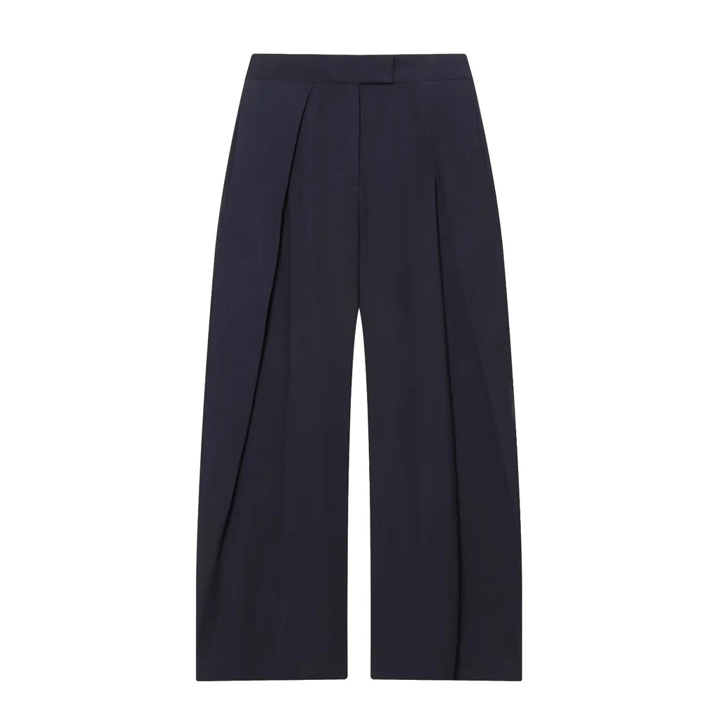 Women Military Green Pleated Wide Leg Pants Loose Casual Fashion Trousers 2025
