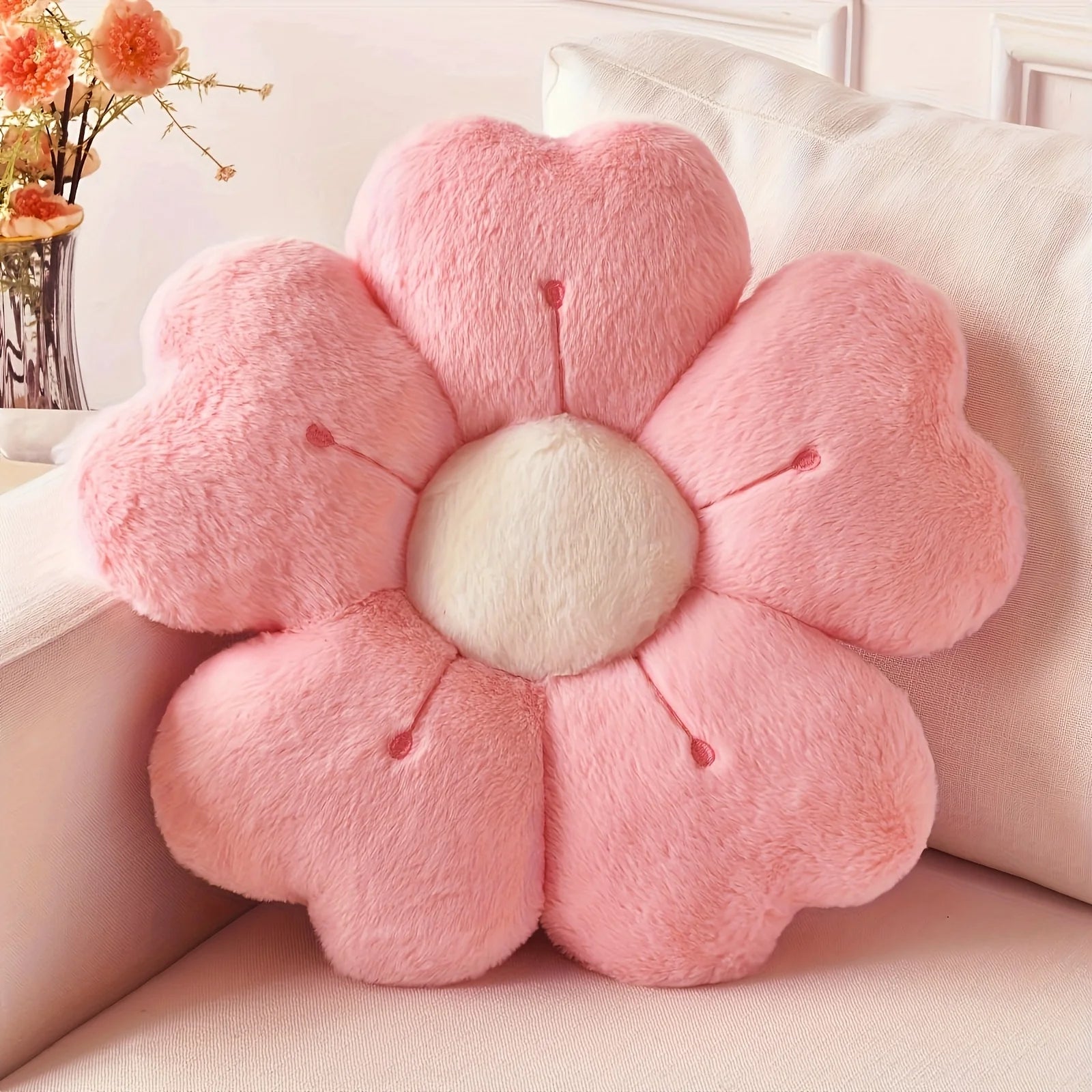 Soft Plush Daisy Flower Throw Pillow Cozy Decorative Cushion Bed Sofa