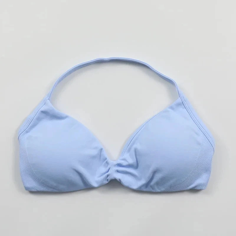 Women Seamless Strappy Sports Bra Push Up Gym Yoga Fitness Top