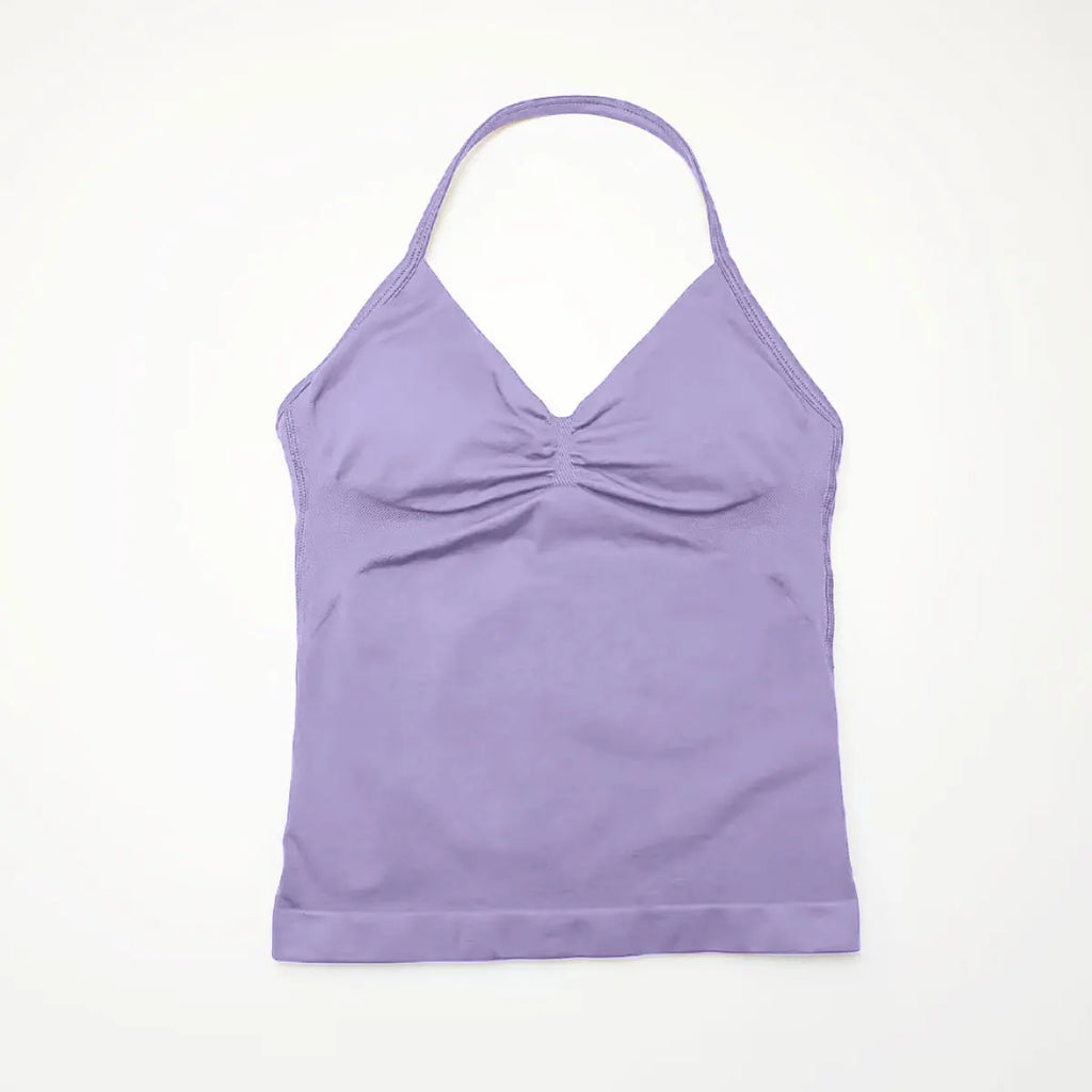 Women Yoga Tank Top Strappy Fitness Top Seamless Gym Workout Aesthetic Outfit
