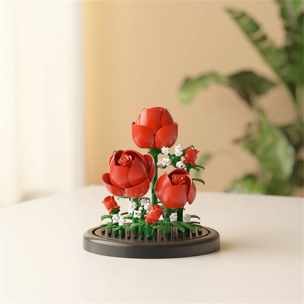 Eternal Flower Bouquet Building Blocks Bonsai Potted Plant DIY Model Toy Gift