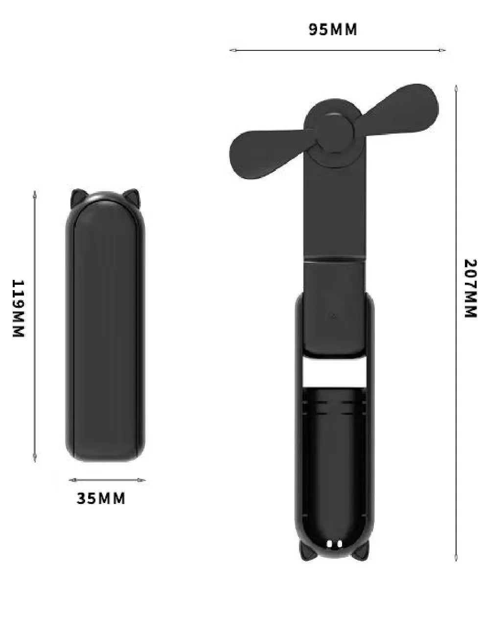 USB Rechargeable Mini Hand Fan – Foldable Portable Cooling Fan for Travel