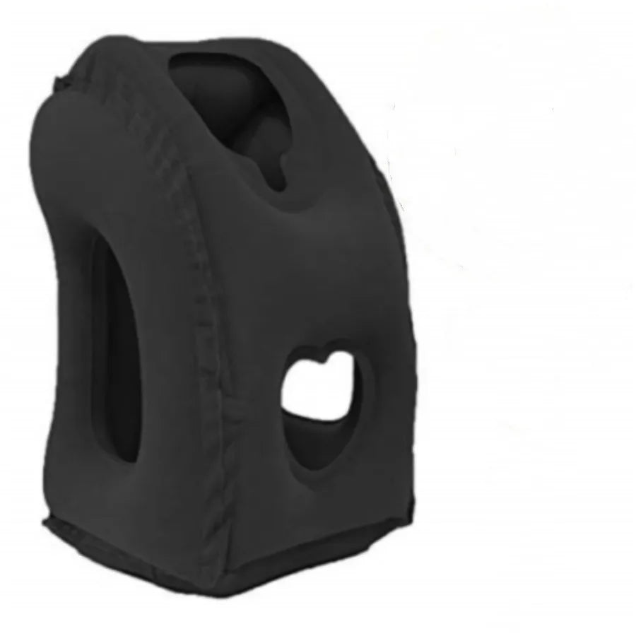 Inflatable Travel Pillow Airplane Neck Head Support with Patented Valve