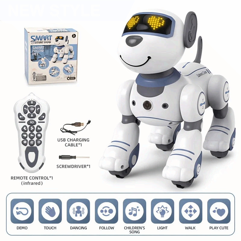 Remote Control Robot Dog Toy Programmable Singing Dancing Interactive Puppy
