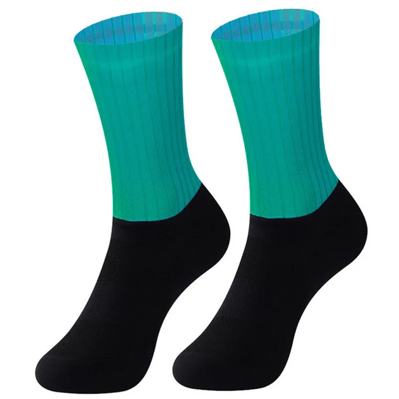 Aero Silicone Anti Slip Cycling Socks Men Breathable Running Bike Socks