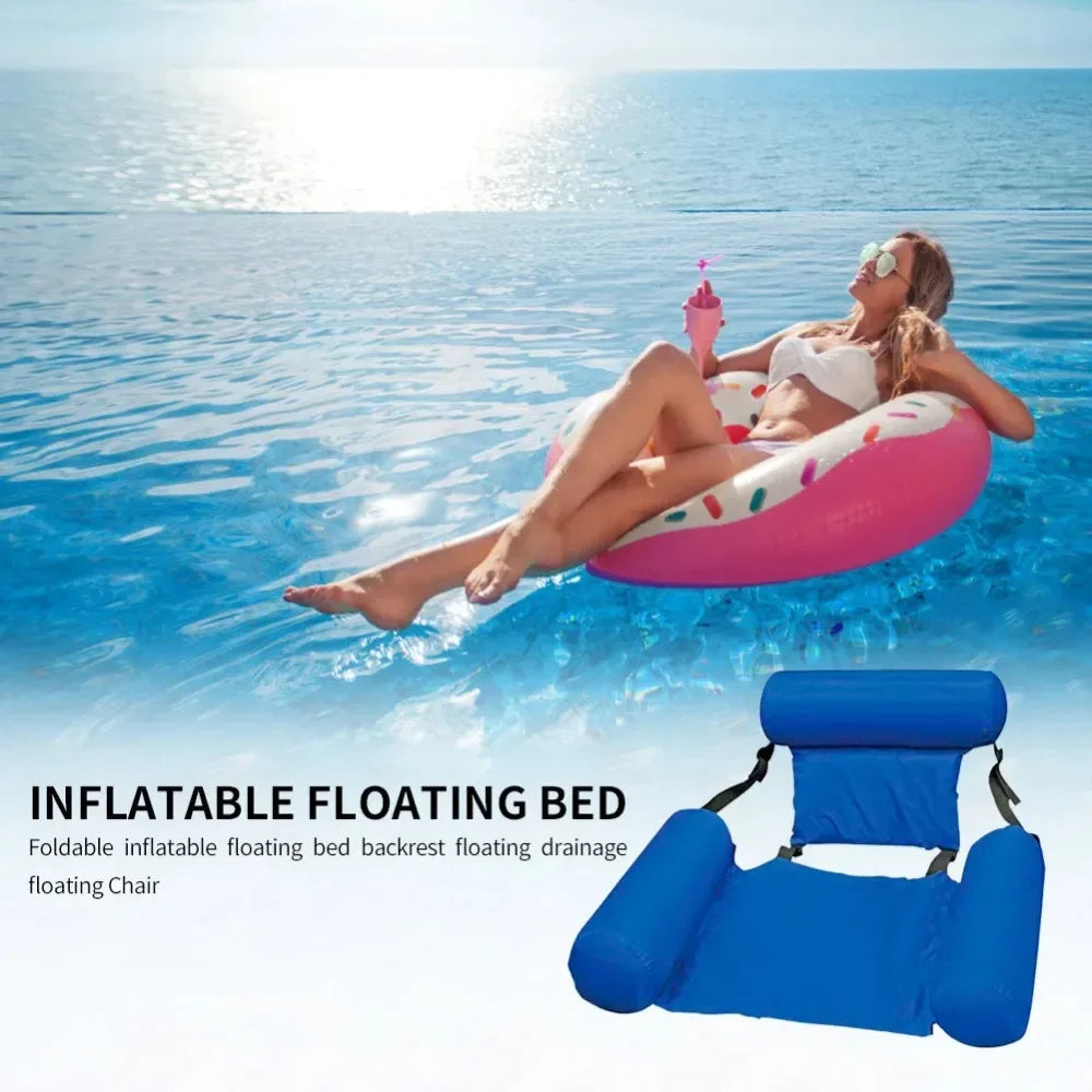 Inflatable Water Hammock Pool Float Lounge Chair 100x120cm