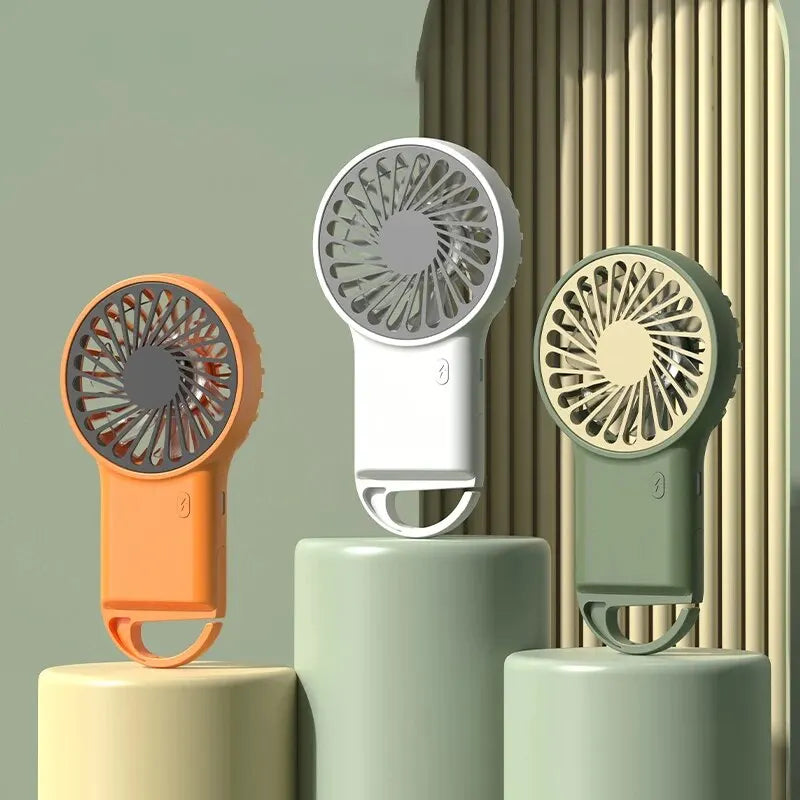 Portable USB Rechargeable Handheld Fan Mini Air Cooling Fan with Hook