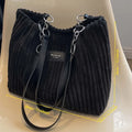 Corduroy Tote Bag for Women Large Capacity Shoulder Bag