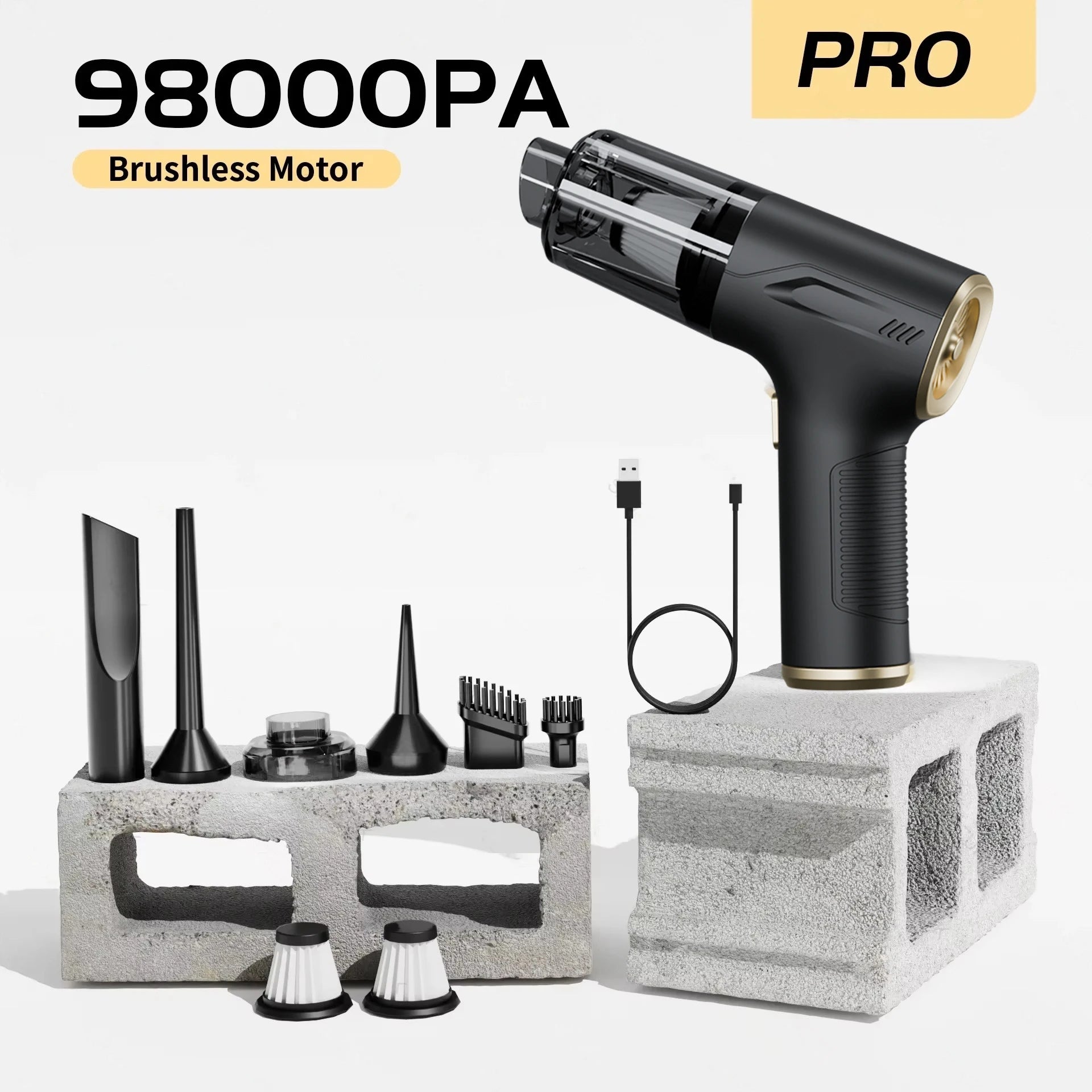 98000PA Cordless Car Vacuum Cleaner