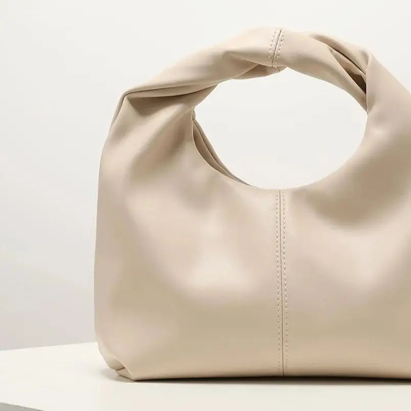 Women Twist Square Clutch Bag Simple Solid Color Shoulder Handbag