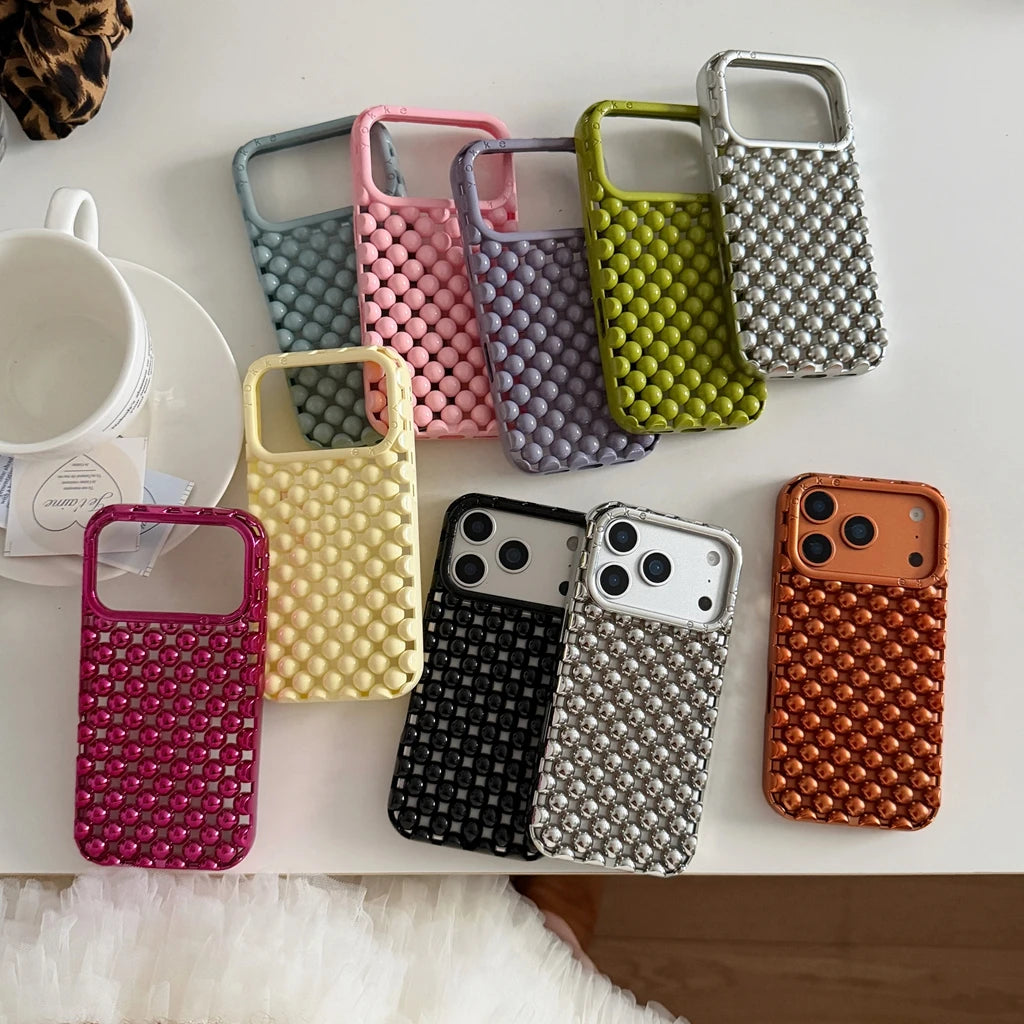Stereoscopic Hollow Pearl Bead Shockproof iPhone Case