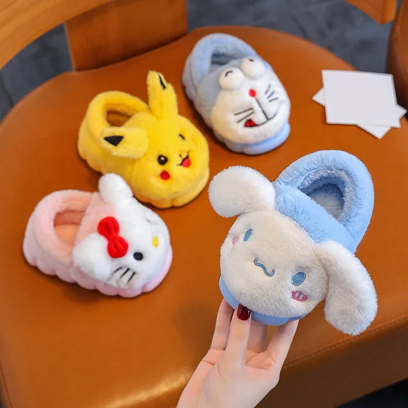 Pokemon Pikachu Plush Slippers Warm Non Slip Indoor Shoes