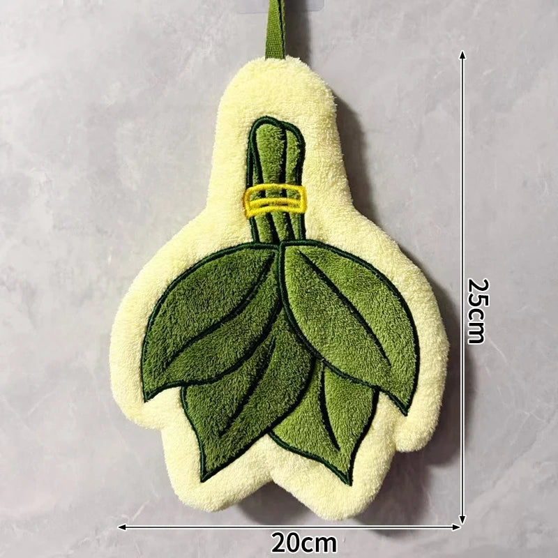 Super Absorbent Hand Towel Kitchen Bathroom Hanging Cleaning Cloth Handkerchief