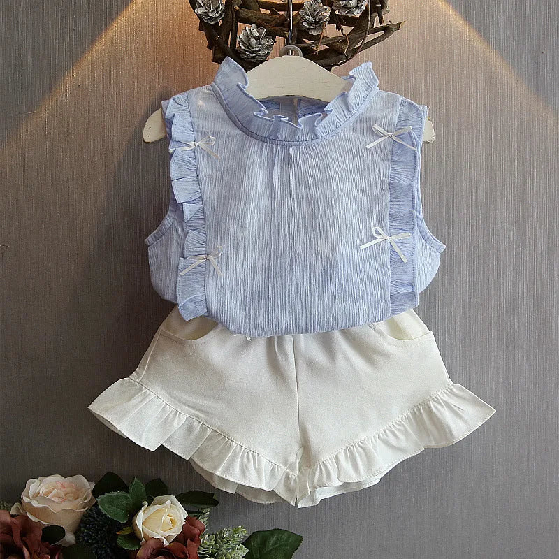 Toddler Girls Printed T-Shirt and Shorts Set Summer Outfit 0 to 5 Years