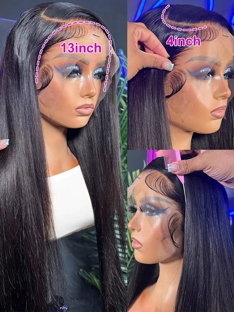 Bone Straight Wig – 220 Density HD Lace Front Human Hair Wig (Extra Long)