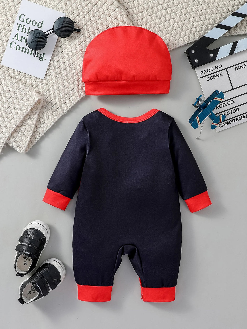 Newborn Baby Spider Print Long Sleeve Jumpsuit and Hat Set 0 to 6M