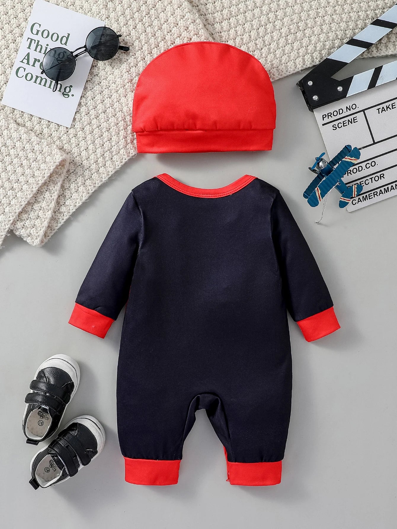 Newborn Baby Spider Print Long Sleeve Jumpsuit and Hat Set 0 to 6M