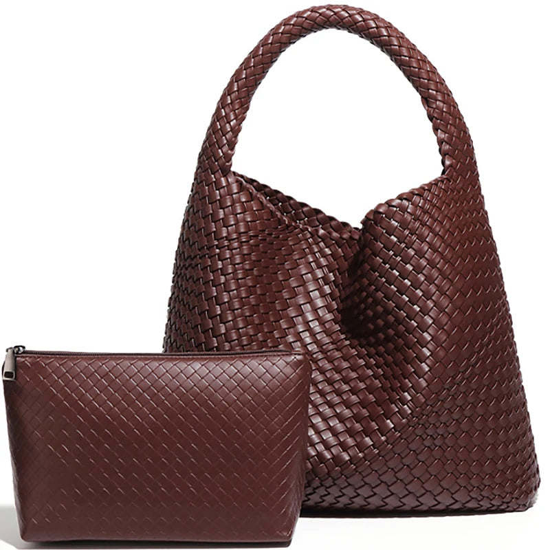 Women Tote Bag Large Capacity Soft Leather Shoulder Bag Summer Travel Shopper Tote