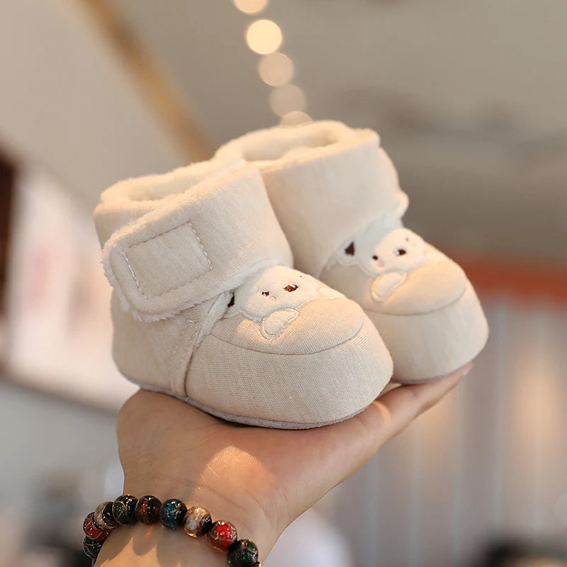 Baby Boys Girls Cute Cartoon Winter Booties Warm Non Slip First Walker Shoes