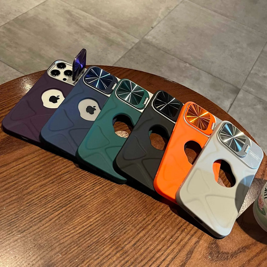 Magnetic Logo Stand Lens Protection iPhone Case