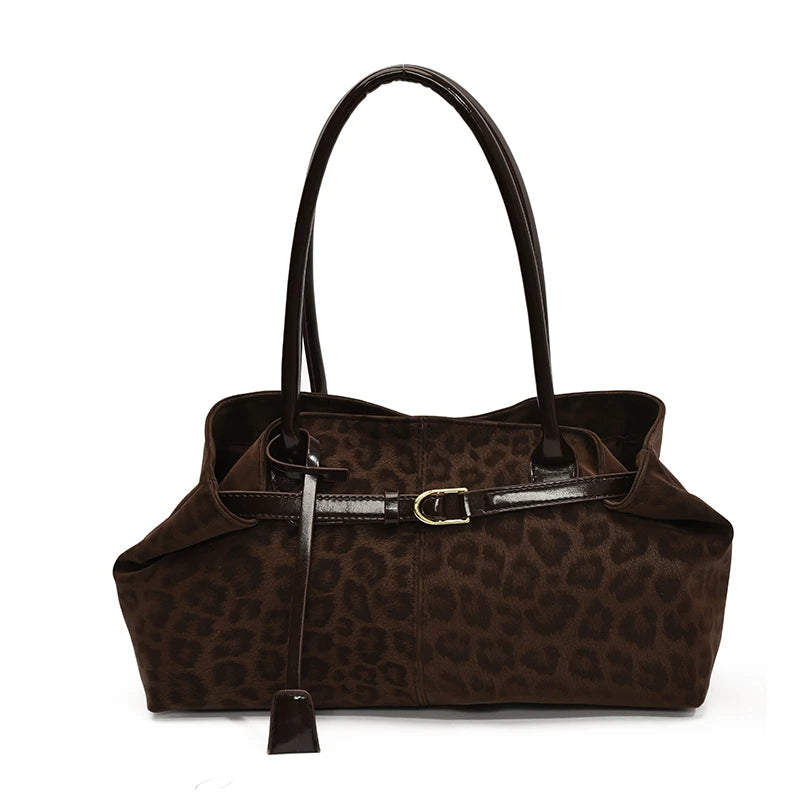 Leopard PU Leather Shoulder Bag Women Tote Handbag