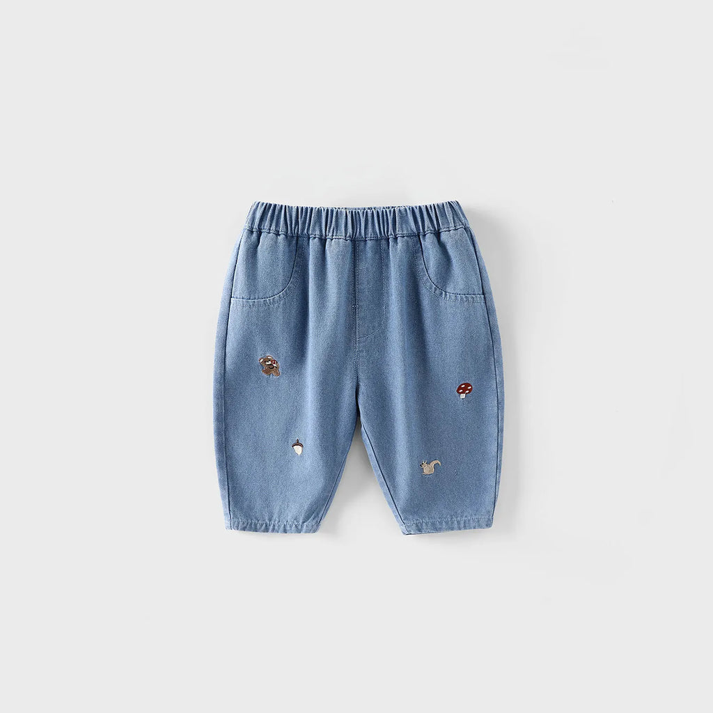 Toddler Kids Cartoon Harem Pants Cotton Striped Denim Baggy Trousers Fall 2026