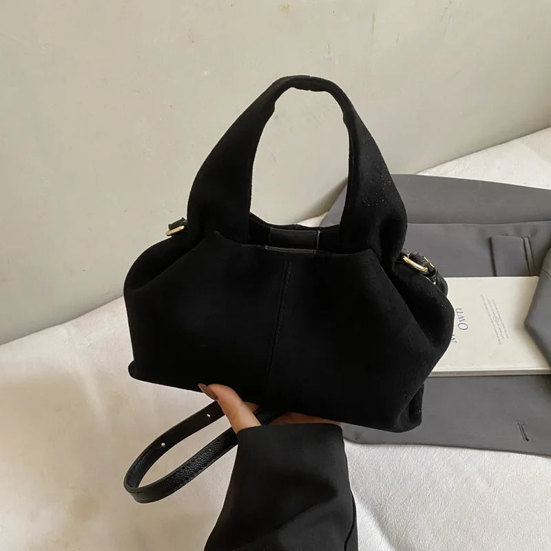 Women Cloud Dumpling Shoulder Bag French Style Retro Crossbody Handbag