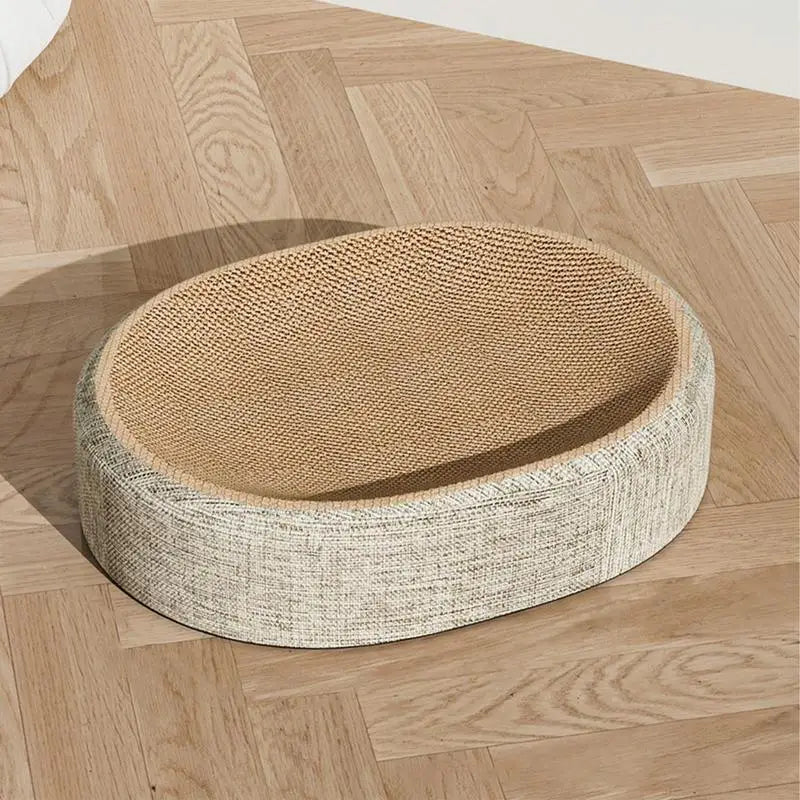 Oval Sisal Cat Scratching Pad Bed Multi Function Pet Sleeping Mat Rest Scratch Mat
