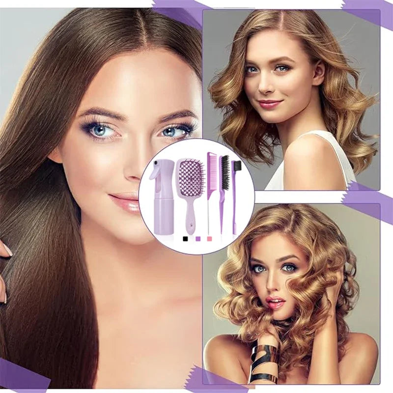 Hair Comb Set 5-6pcs Detangling Curly Hair Rat Tail Edge Salon Brush Styling Tools