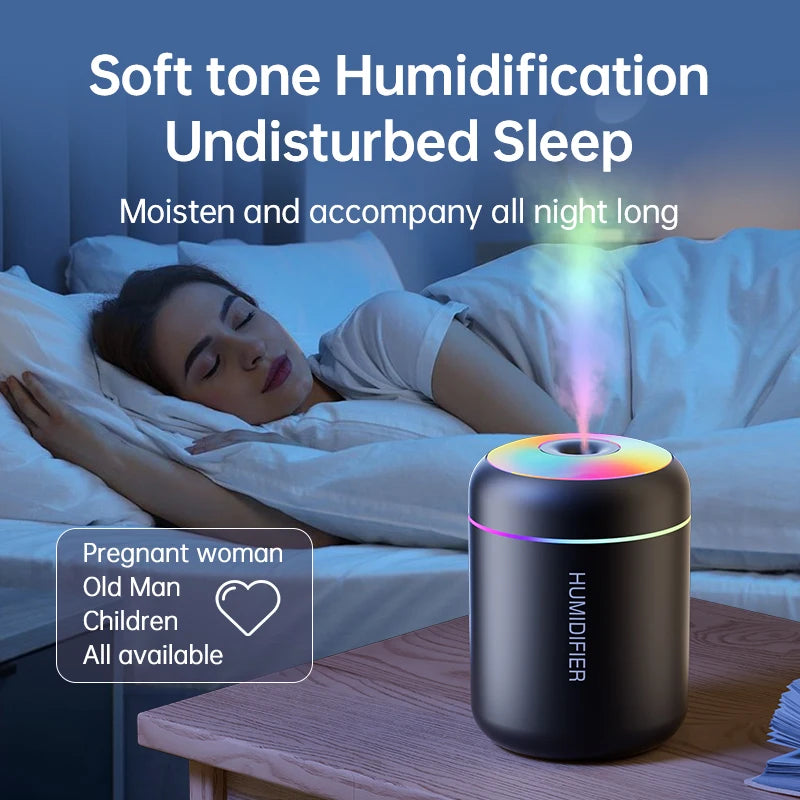 180ml Mini Air Humidifier USB Essential Oil Diffuser Mist Maker with Light