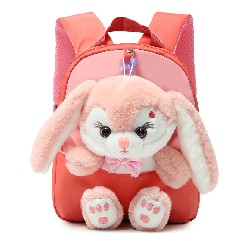 Kids 3D Plush Rabbit Backpack Cute Cartoon Preschool School Bag