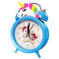 Cute Unicorn Alarm Clock Kids Double Bell Desk Clock with Backlight Cartoon Pink Bedroom Decor Gift