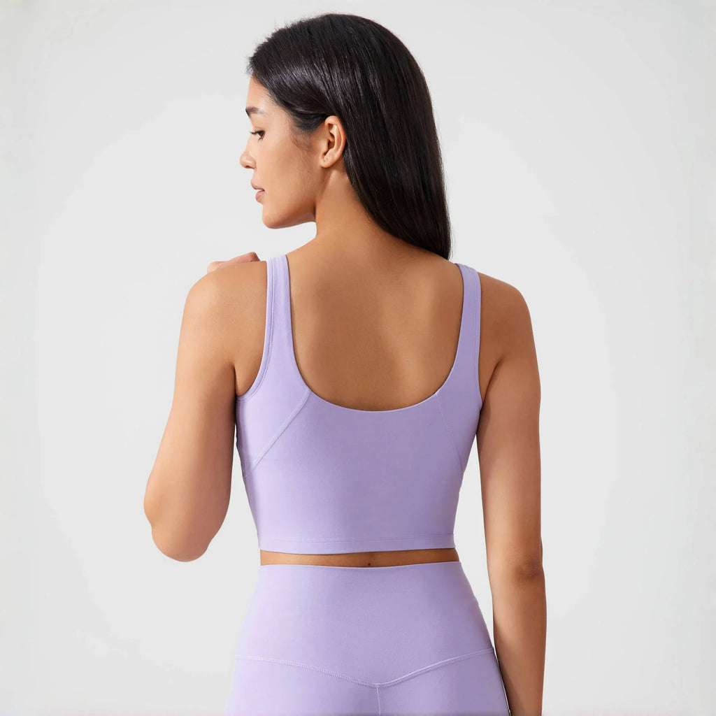 U Back Sports Bra Women Yoga Crop Top Shockproof Gym Fitness Vest
