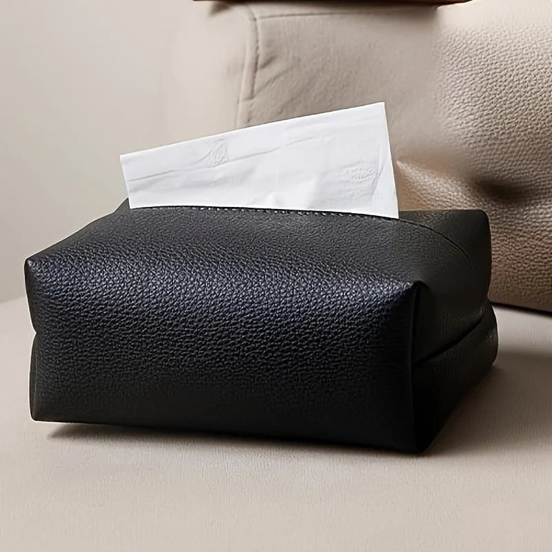 Leather Tissue Box Square Modern Cover for Bathroom Home Decor
