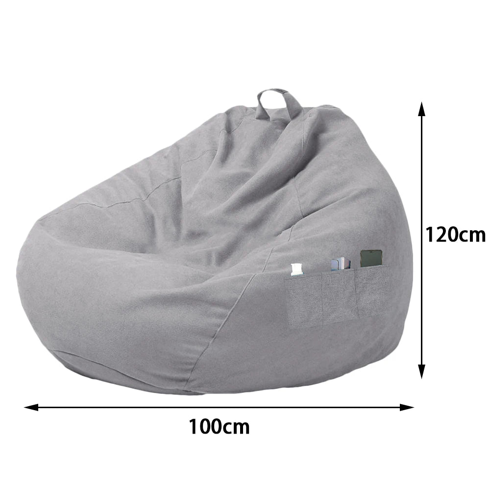Large Bean Bag Chair Soft Fluffy Lazy Sofa Cover Tatami Living Room Seat