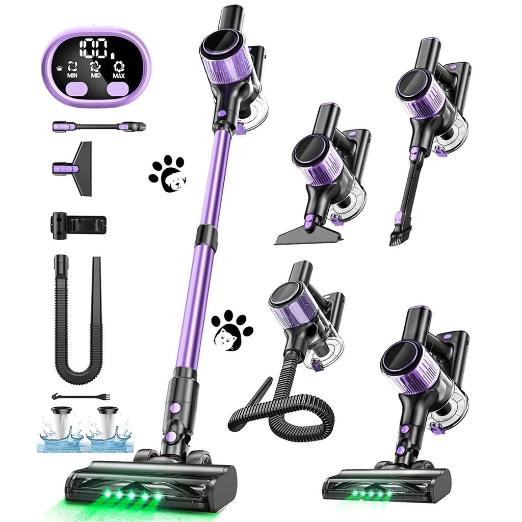 Cordless Stick Vacuum Cleaner 500W 55Kpa 45min Powerful for Pet Hair Carpet