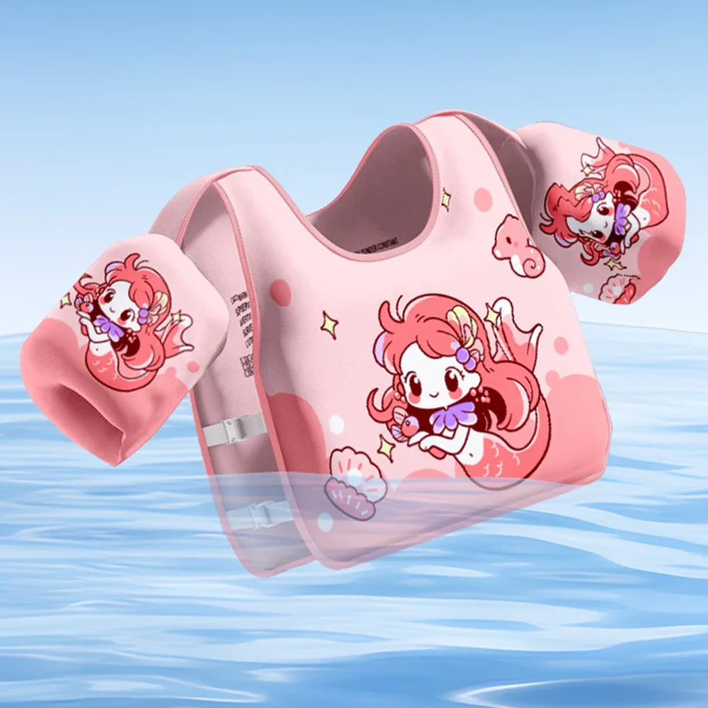 Beginner No Inflation Swim Vest Pool Float with Arm Rings